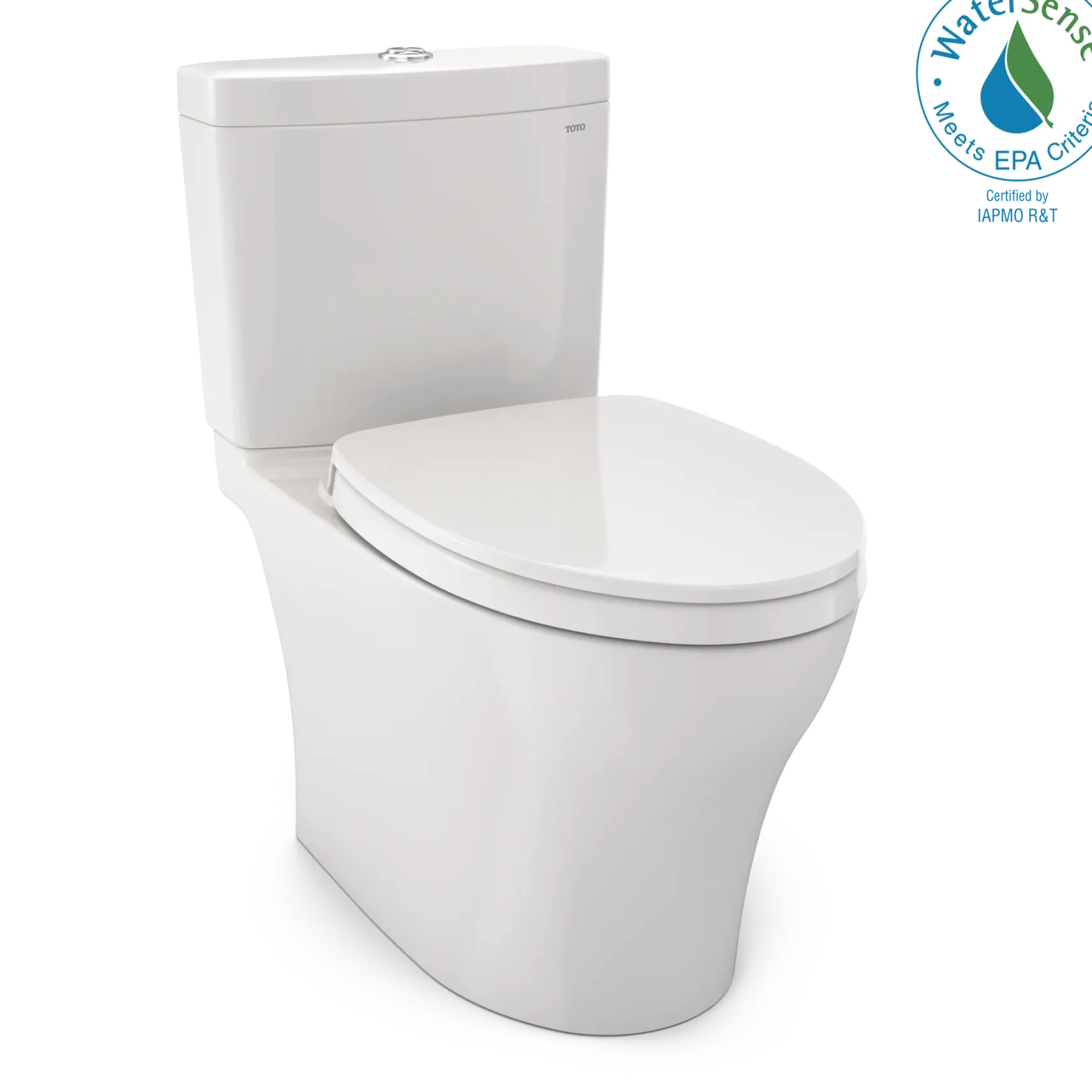 TOTO Aquia IV Two-Piece Elongated Dual Flush 1.28 and 0.9 GPF Universal Height Toilet with CEFIONTECT, WASHLET+ Ready, Colonial White, Vitreous China, MS446124CEMFGN#11