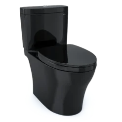 TOTO Aquia IV Two-Piece Elongated Dual Flush 1.28 and 0.9 GPF Universal Height Toilet, WASHLET+ Ready, Ebony, Vitreous China, MS446124CEMFN#51