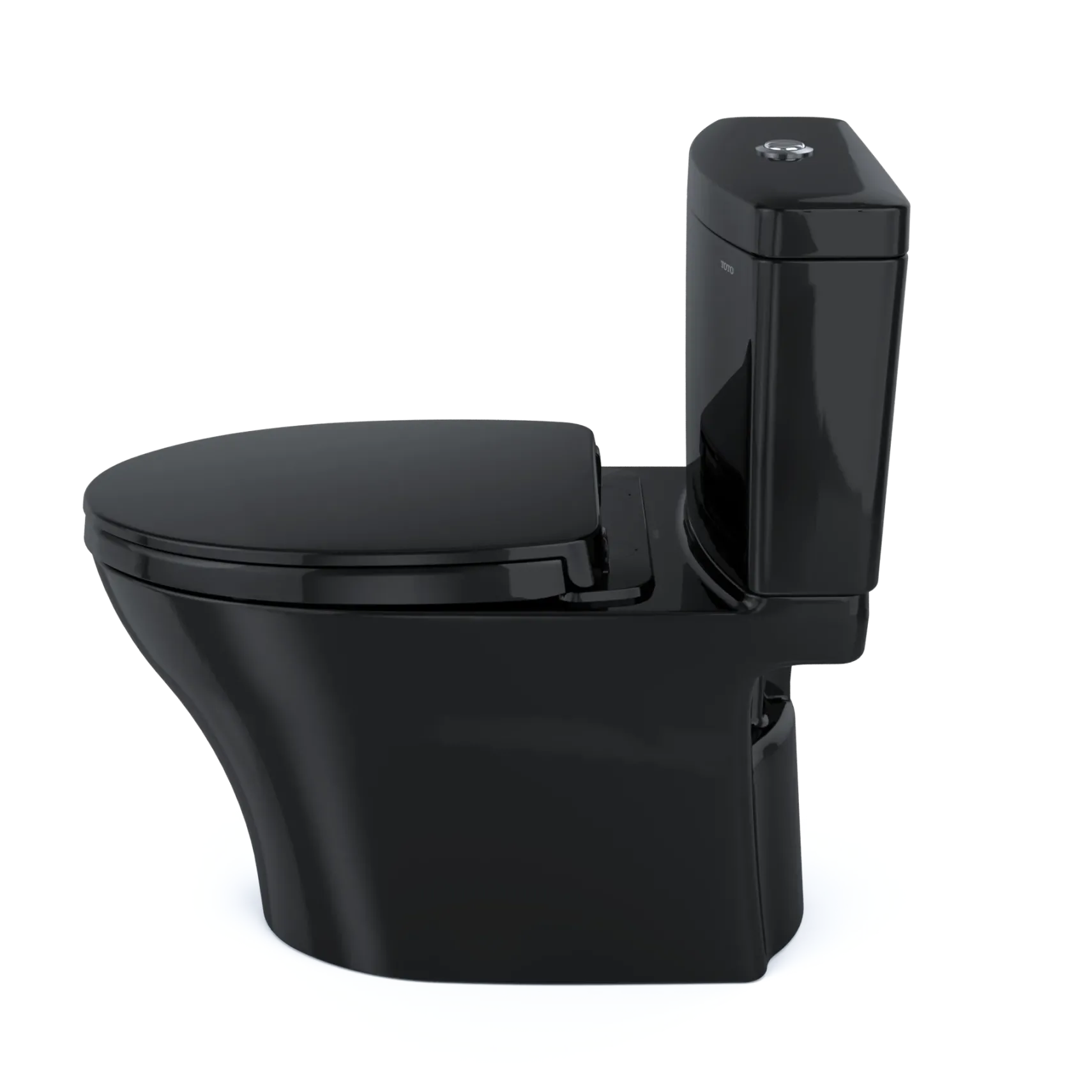 TOTO Aquia IV Two-Piece Elongated Dual Flush 1.28 and 0.9 GPF Universal Height Toilet, WASHLET+ Ready, Ebony, Vitreous China, MS446124CEMFN#51