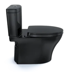 TOTO Aquia IV Two-Piece Elongated Dual Flush 1.28 and 0.9 GPF Universal Height Toilet, WASHLET+ Ready, Ebony, Vitreous China, MS446124CEMFN#51