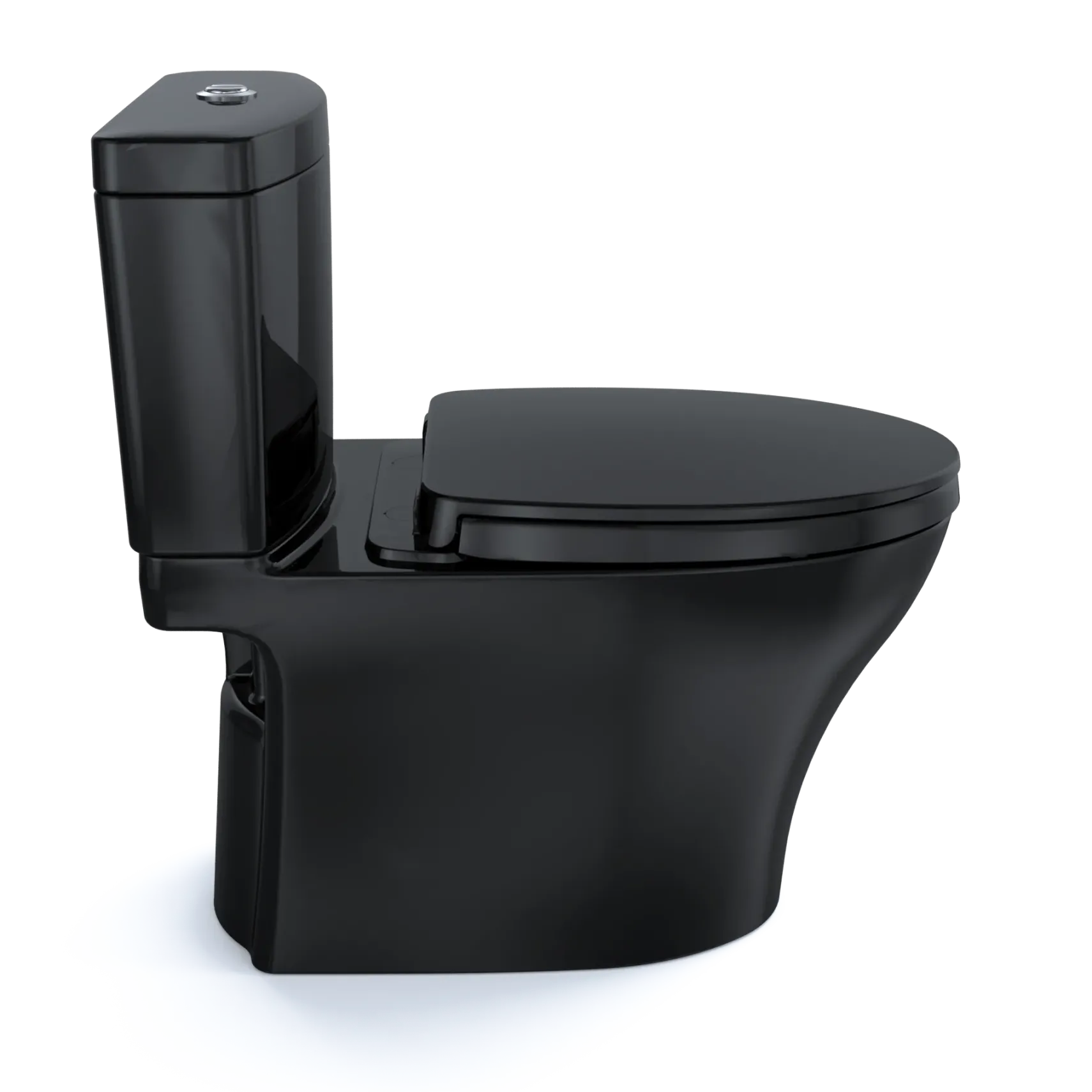 TOTO Aquia IV Two-Piece Elongated Dual Flush 1.28 and 0.9 GPF Universal Height Toilet, WASHLET+ Ready, Ebony, Vitreous China, MS446124CEMFN#51