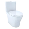 TOTO Aquia IV Two-Piece Elongated Dual Flush 1.28 and 0.9 GPF Universal Height Toilet with CEFIONTECT, WASHLET+ Ready, Cotton White, Vitreous China, MS446124CEMFGN#01