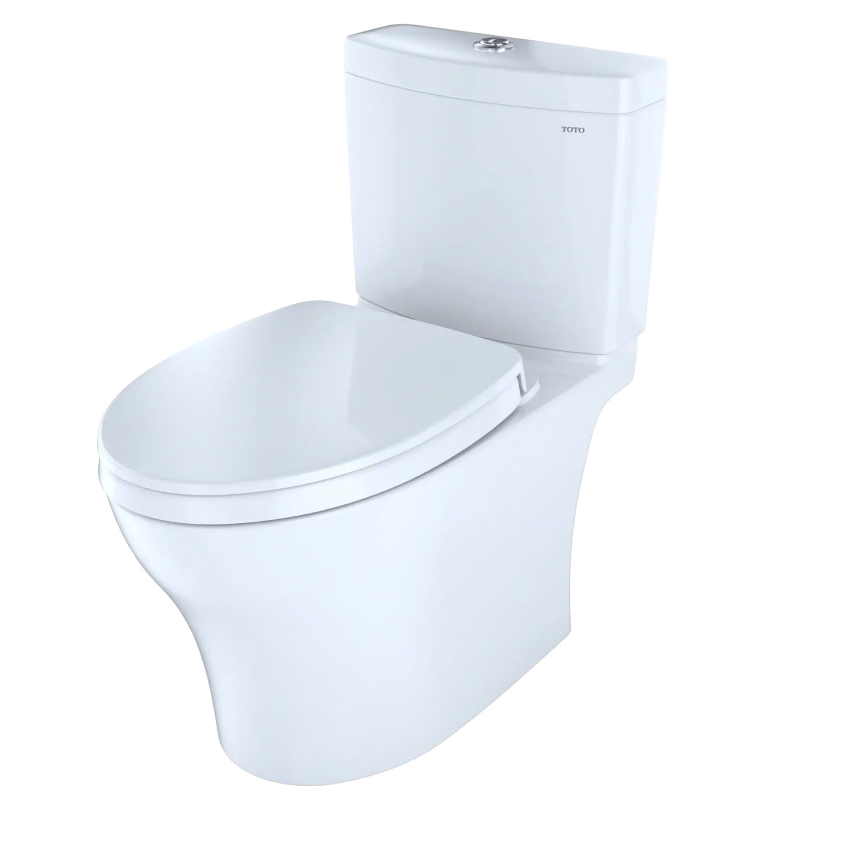 TOTO Aquia IV Two-Piece Elongated Dual Flush 1.28 and 0.9 GPF Universal Height Toilet with CEFIONTECT, WASHLET+ Ready, Cotton White, Vitreous China, MS446124CEMFGN#01