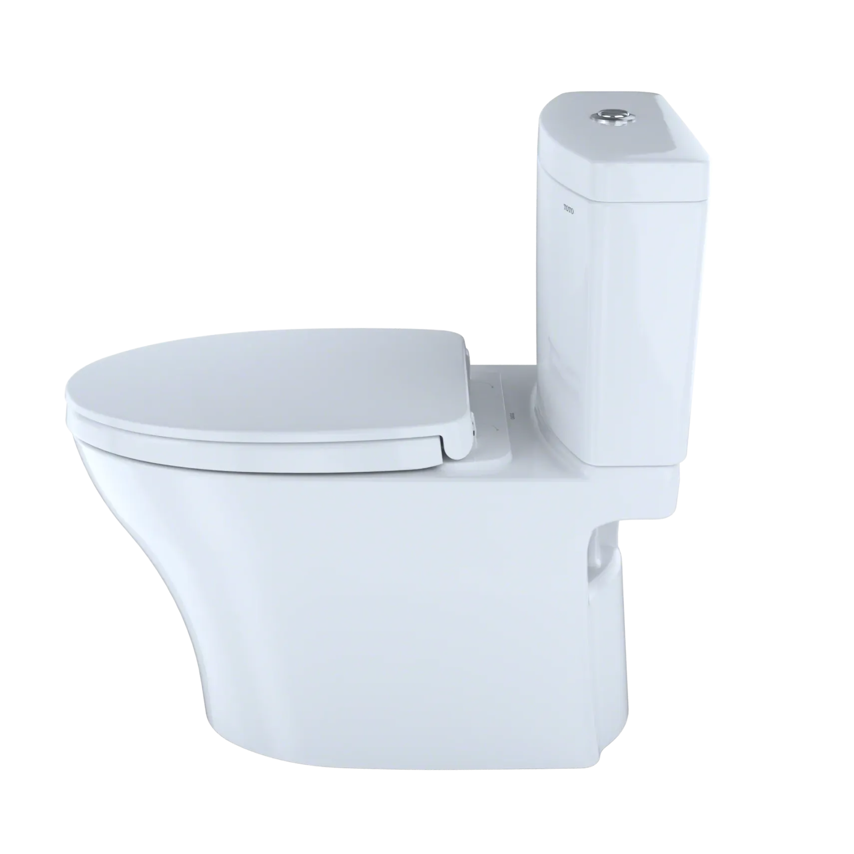 TOTO Aquia IV Two-Piece Elongated Dual Flush 1.28 and 0.9 GPF Universal Height Toilet with CEFIONTECT, WASHLET+ Ready, Cotton White, Vitreous China, MS446124CEMFGN#01