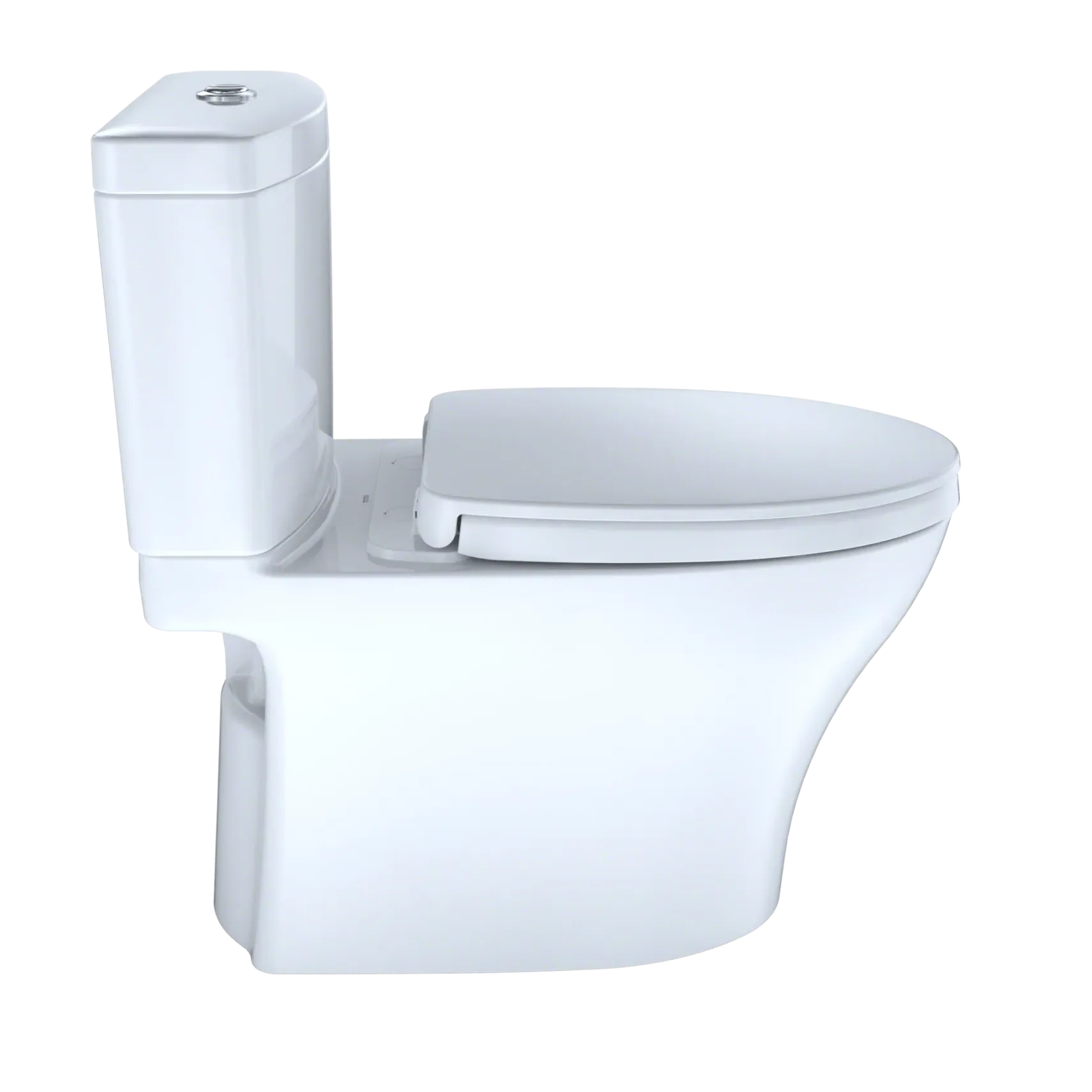 TOTO Aquia IV Two-Piece Elongated Dual Flush 1.28 and 0.9 GPF Universal Height Toilet with CEFIONTECT, WASHLET+ Ready, Cotton White, Vitreous China, MS446124CEMFGN#01