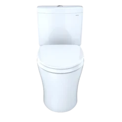 TOTO Aquia IV Two-Piece Elongated Dual Flush 1.28 and 0.9 GPF Universal Height Toilet with CEFIONTECT, WASHLET+ Ready, Cotton White, Vitreous China, MS446124CEMFGN#01