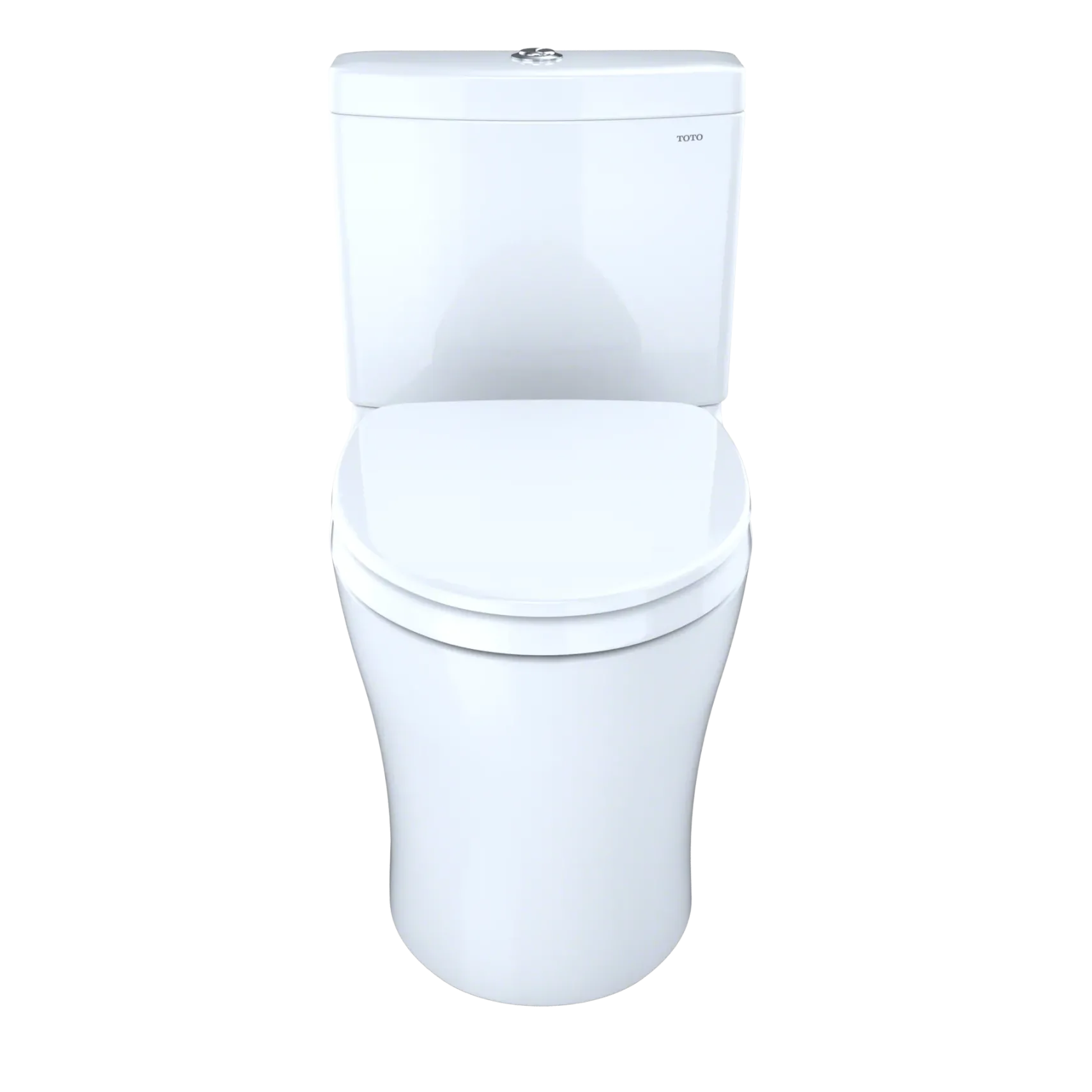 TOTO Aquia IV Two-Piece Elongated Dual Flush 1.28 and 0.9 GPF Universal Height Toilet with CEFIONTECT, WASHLET+ Ready, Cotton White, Vitreous China, MS446124CEMFGN#01
