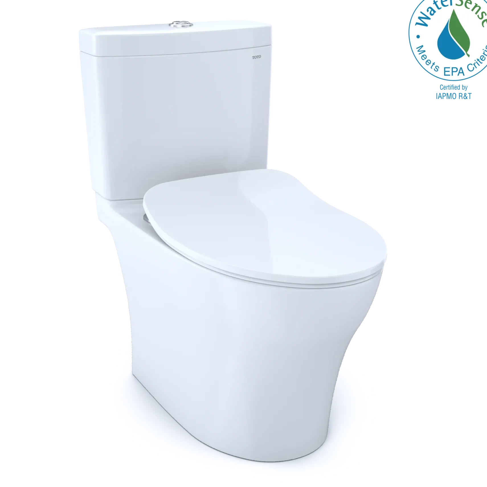 TOTO Aquia IV Two-Piece Elongated Dual Flush 1.28 and 0.9 GPF Toilet with CEFIONTECT and SoftClose Seat, WASHLET+ Ready, Cotton White, Vitreous China, MS446234CEMFGN#01