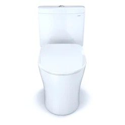 TOTO Aquia IV Two-Piece Elongated Dual Flush 1.28 and 0.9 GPF Toilet with CEFIONTECT and SoftClose Seat, WASHLET+ Ready, Cotton White, Vitreous China, MS446234CEMFGN#01