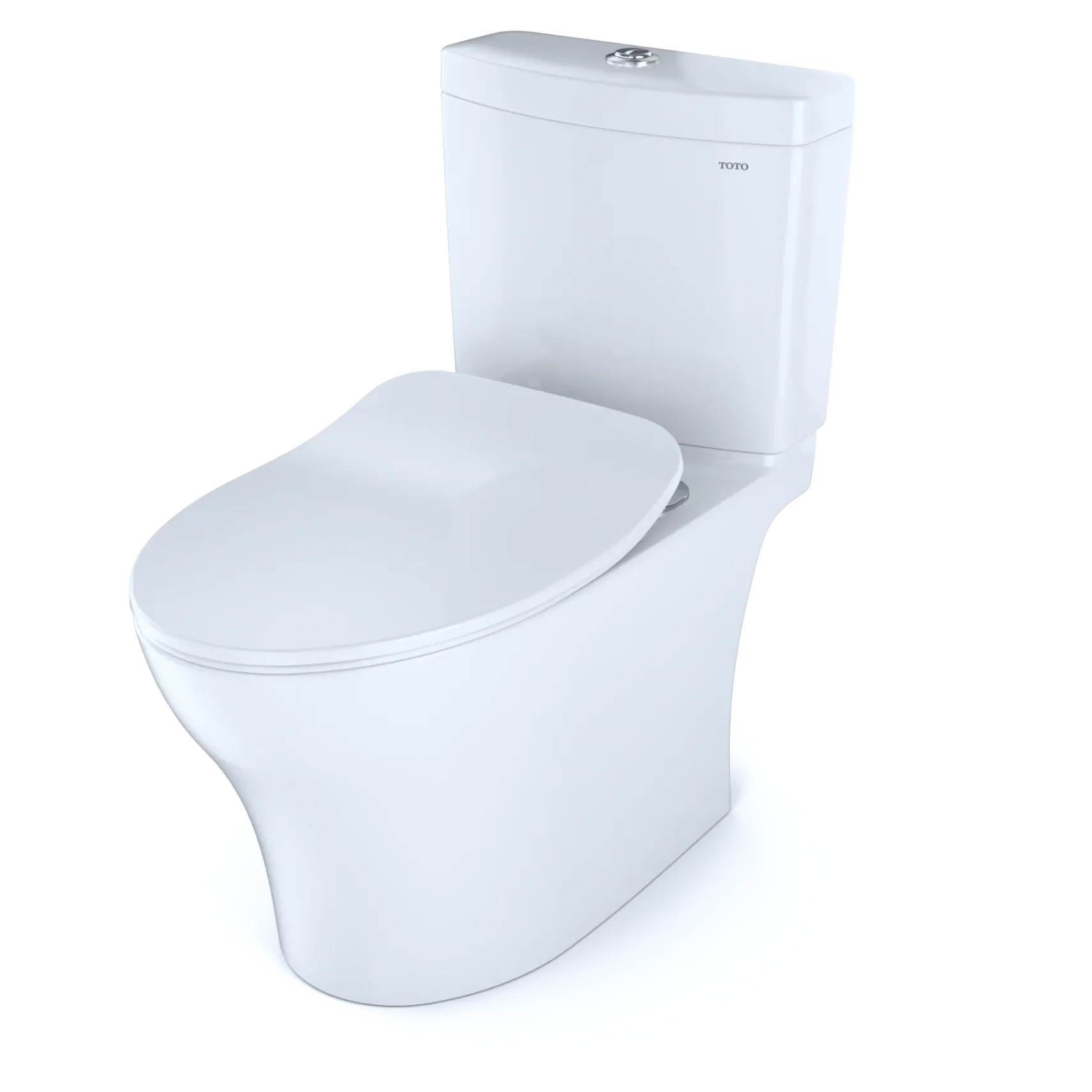 TOTO Aquia IV Two-Piece Elongated Dual Flush 1.28 and 0.9 GPF Toilet with CEFIONTECT and SoftClose Seat, WASHLET+ Ready, Cotton White, Vitreous China, MS446234CEMFGN#01