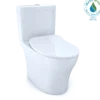 TOTO Aquia IV Two-Piece Elongated Dual Flush 1.28 and 0.9 GPF Toilet with CEFIONTECT and SoftClose Seat, WASHLET+ Ready, Cotton White, Vitreous China, MS446234CEMGN#01
