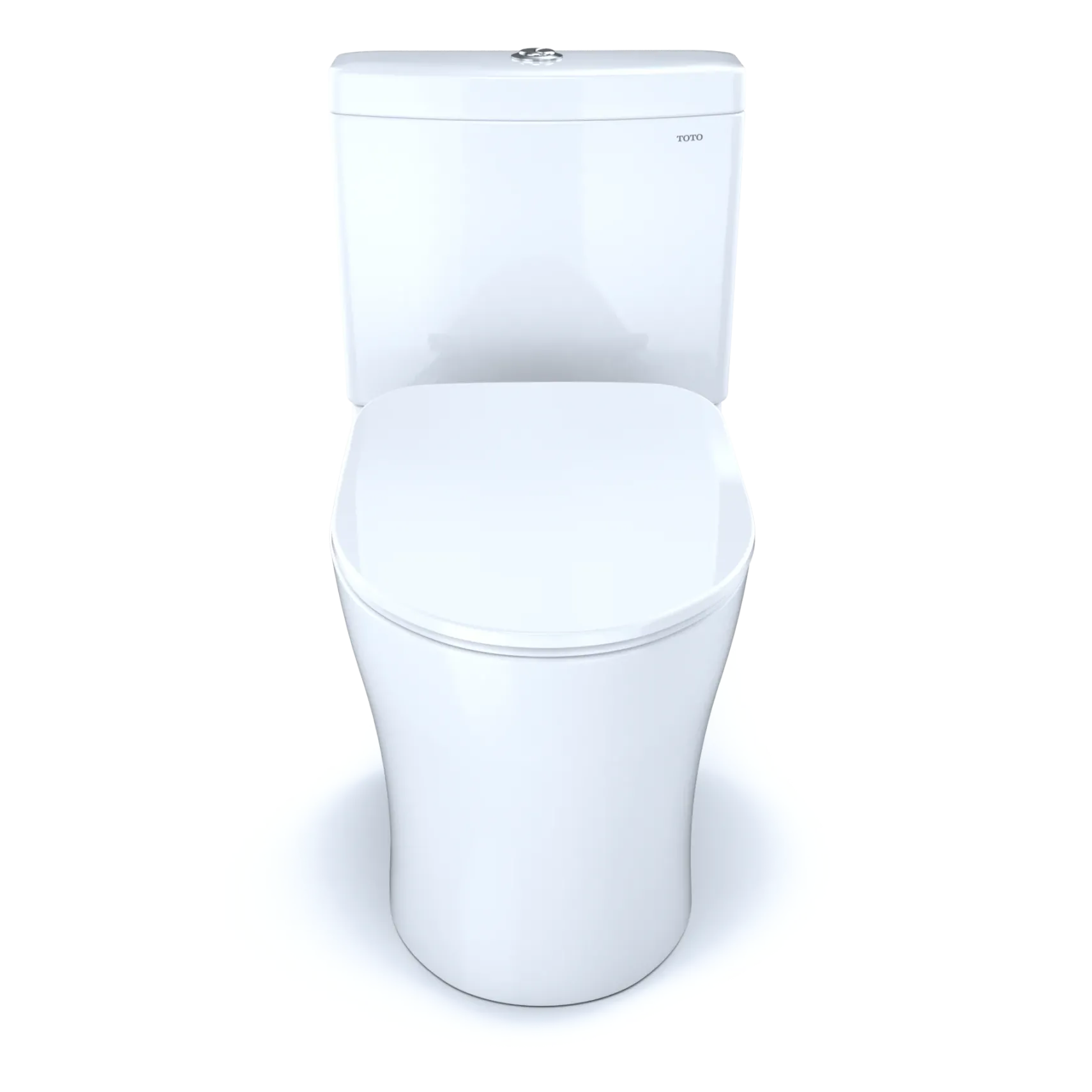 TOTO Aquia IV Two-Piece Elongated Dual Flush 1.28 and 0.9 GPF Toilet with CEFIONTECT and SoftClose Seat, WASHLET+ Ready, Cotton White, Vitreous China, MS446234CEMGN#01