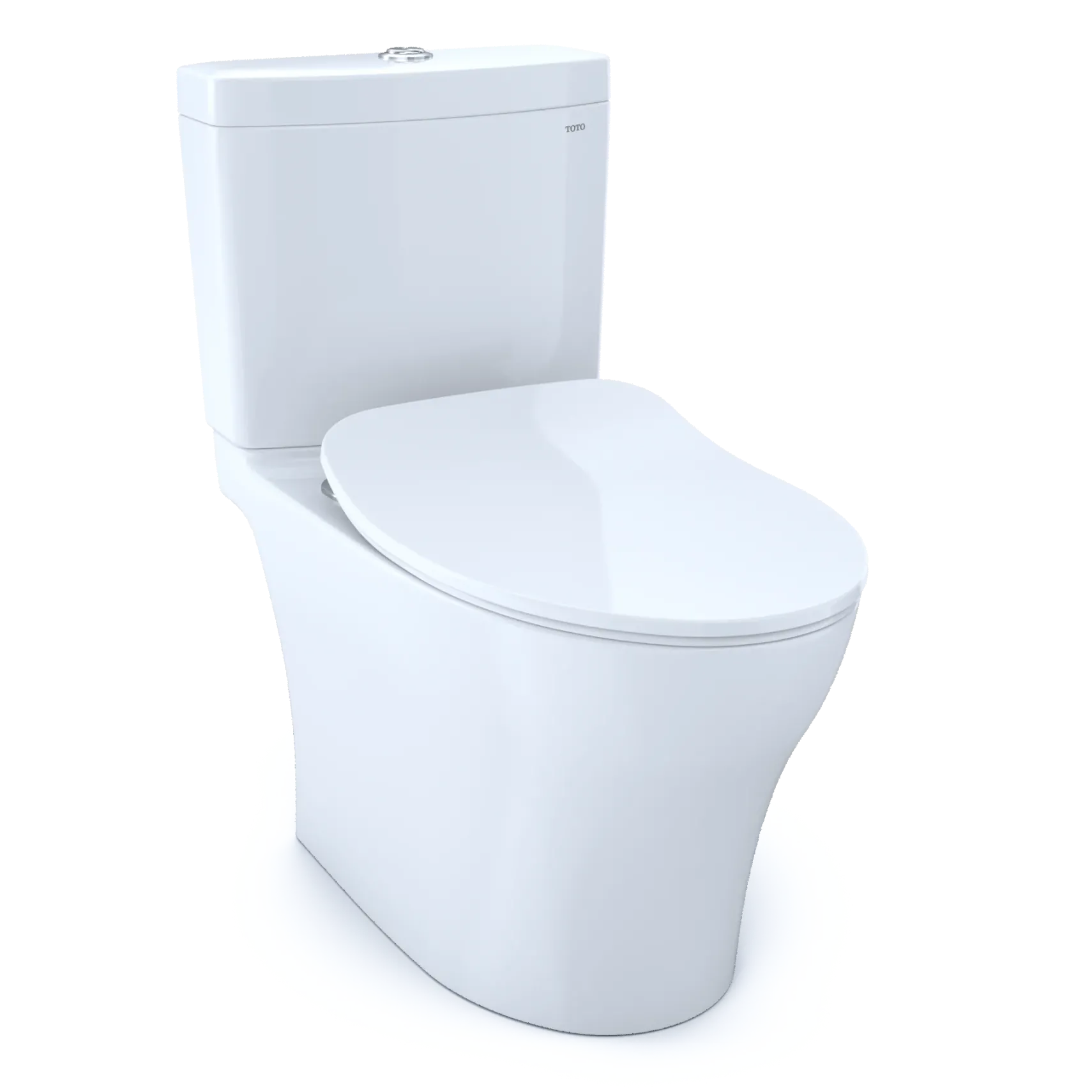 TOTO Aquia IV Two-Piece Elongated Dual Flush 1.28 and 0.9 GPF Toilet with CEFIONTECT and SoftClose Seat, WASHLET+ Ready, Cotton White, Vitreous China, MS446234CEMGN#01