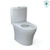 TOTO Aquia IV Two-Piece Elongated Dual Flush 1.28 and 0.9 GPF Toilet with CEFIONTECT, Cotton White, Vitreous China, CST446CEMFGN#01