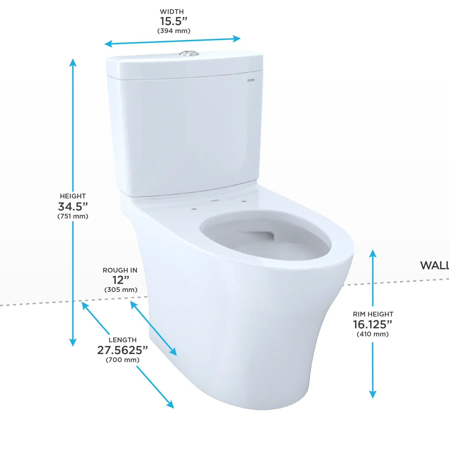TOTO Aquia IV Two-Piece Elongated Dual Flush 1.28 and 0.9 GPF Toilet with CEFIONTECT, Cotton White, Vitreous China, CST446CEMFGN#01