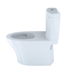 TOTO Aquia IV Two-Piece Elongated Dual Flush 1.28 and 0.9 GPF Toilet with CEFIONTECT, Cotton White, Vitreous China, CST446CEMFGN#01