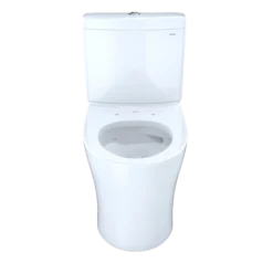 TOTO Aquia IV Two-Piece Elongated Dual Flush 1.28 and 0.9 GPF Toilet with CEFIONTECT, Cotton White, Vitreous China, CST446CEMFGN#01