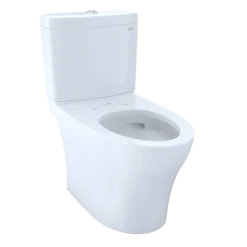 TOTO Aquia IV Two-Piece Elongated Dual Flush 1.28 and 0.9 GPF Toilet with CEFIONTECT, Cotton White, Vitreous China, CST446CEMFGN#01