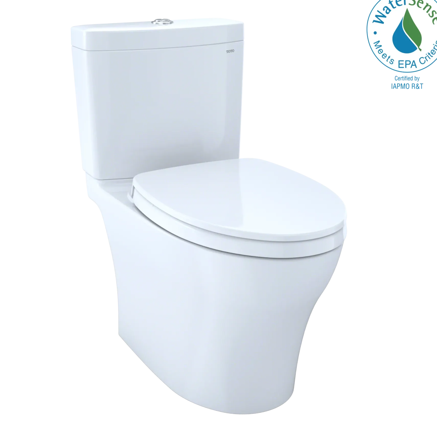 TOTO Aquia IV WASHLET+ Two-Piece Elongated Dual Flush 1.28 and 0.9 GPF Toilet with CEFIONTECT, Cotton White, Vitreous China, MS446124CEMGN#01