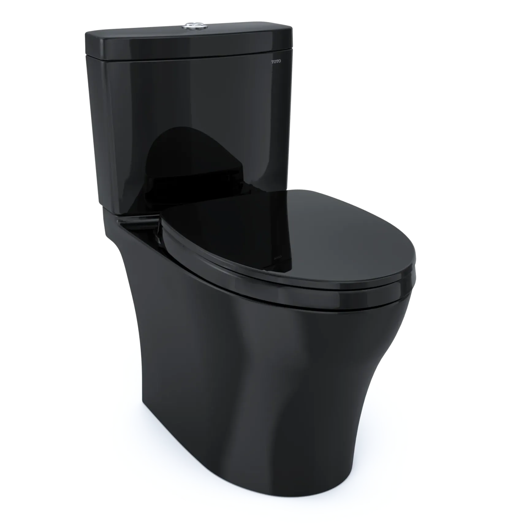 TOTO Aquia IV WASHLET+ Two-Piece Elongated Dual Flush 1.28 and 0.9 GPF Toilet, Ebony, Vitreous China, MS446124CEMN#51