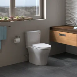 TOTO Aquia IV WASHLET+ Two-Piece Elongated Dual Flush 1.28 and 0.9 GPF Toilet, Ebony, Vitreous China, MS446124CEMN#51
