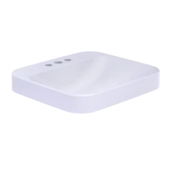 TOTO Arvina Rectangular 20" Vessel Bathroom Sink with CEFIONTECT for 4 Inch Center Faucets, Cotton White, Vitreous China, LT415.4G#01