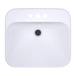 TOTO Arvina Rectangular 20" Vessel Bathroom Sink with CEFIONTECT for 4 Inch Center Faucets, Cotton White, Vitreous China, LT415.4G#01