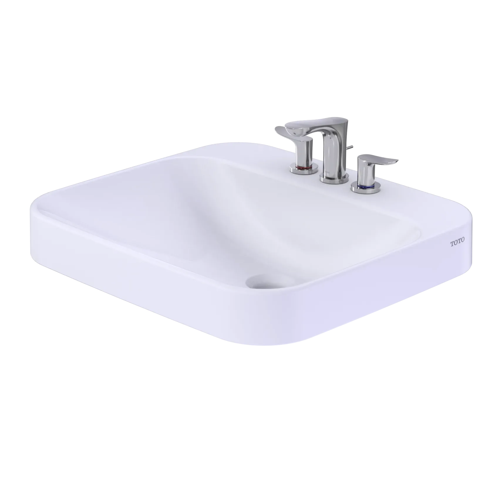 TOTO Arvina Rectangular 20" Vessel Bathroom Sink with CEFIONTECT for 4 Inch Center Faucets, Cotton White, Vitreous China, LT415.4G#01