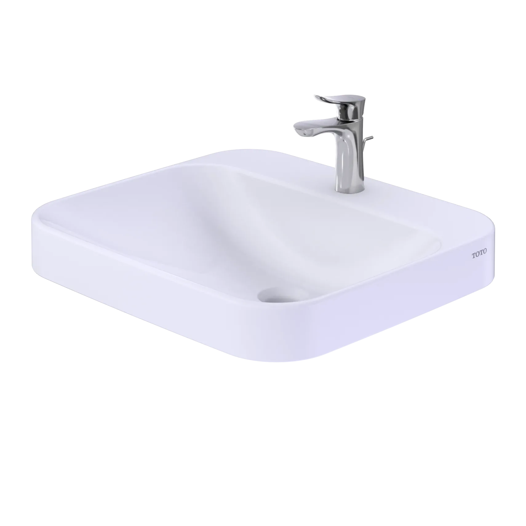 TOTO Arvina Rectangular 20" Vessel Bathroom Sink with CEFIONTECT for Single Hole Faucets, Cotton White, Vitreous China, LT415G#01