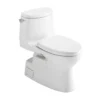 TOTO Carlyle II 1G One-Piece Elongated 1.0 GPF Universal Height Toilet with CEFIONTECT and SS124 SoftClose Seat, WASHLET+ Ready, Cotton White, Vitreous China|Plastic, MS614124CUFG#01