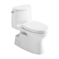 TOTO Carlyle II 1G One-Piece Elongated 1.0 GPF Universal Height Toilet with CEFIONTECT and SS124 SoftClose Seat, WASHLET+ Ready, Cotton White, Vitreous China|Plastic, MS614124CUFG#01