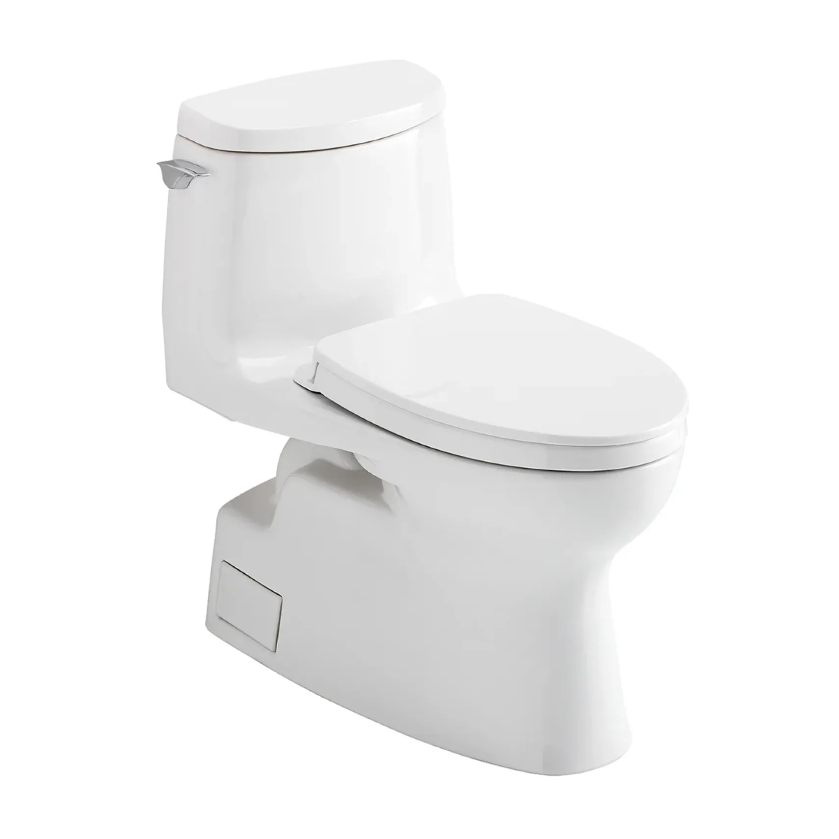 TOTO Carlyle II 1G One-Piece Elongated 1.0 GPF Universal Height Toilet with CEFIONTECT and SS124 SoftClose Seat, WASHLET+ Ready, Cotton White, Vitreous China|Plastic, MS614124CUFG#01