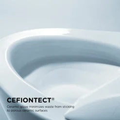 TOTO Carlyle II 1G One-Piece Elongated 1.0 GPF Universal Height Toilet with CEFIONTECT and SS124 SoftClose Seat, WASHLET+ Ready, Cotton White, Vitreous China|Plastic, MS614124CUFG#01
