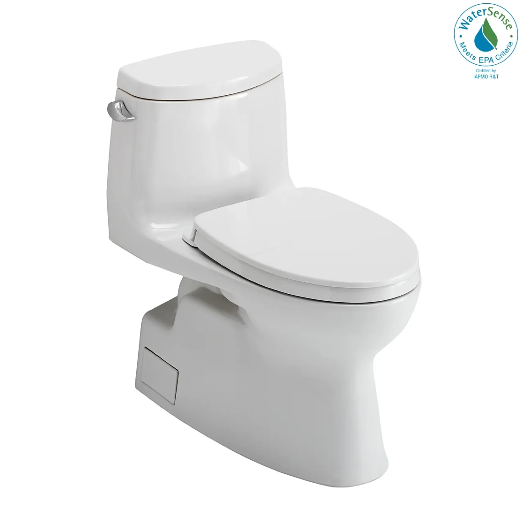 TOTO Carlyle II One-Piece Elongated 1.28 GPF Universal Height Toilet with CEFIONTECT and SS124 SoftClose Seat, WASHLET+ Ready, Cotton White, Vitreous China|Plastic, MS614124CEFG#01
