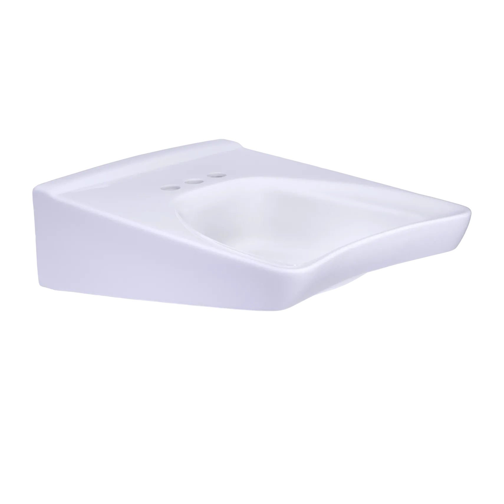 TOTO Commercial 20.5" x 27" Rectangle Wall-Mount Vitreous China Bathroom Sink, featuring 3 faucet holes and 1 soap dispenser hole, ADA Compliant, Cotton White, Model LT308.4#01