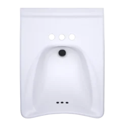 TOTO Commercial 20.5" x 27" Rectangle Wall-Mount Vitreous China Bathroom Sink, featuring 3 faucet holes and 1 soap dispenser hole, ADA Compliant, Cotton White, Model LT308.4#01