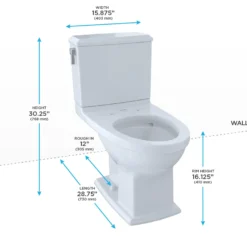 TOTO Connelly Two-Piece Elongated Dual-Max, Dual Flush 1.28 and 0.9 GPF Universal Height Toilet with CEFIONTECT, Bone, Vitreous China, CST494CEMFG#03