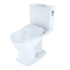 TOTO Connelly Two-Piece Elongated Dual Flush 1.28 and 0.9 GPF with CEFIONTECT and Right Lever, WASHLET+ Ready, Cotton White, Vitreous China, MS494234CEMFRG#01