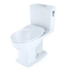 TOTO Connelly Two-Piece Elongated Dual Flush 1.28 and 0.9 GPF with CEFIONTECT and Right Lever, WASHLET+ Ready, Cotton White, Vitreous China, MS494234CEMFRG#01