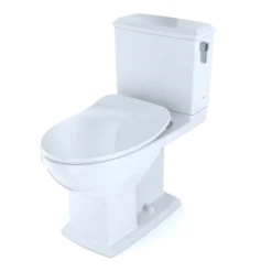 TOTO Connelly Two-Piece Elongated Dual Flush 1.28 and 0.9 GPF with CEFIONTECT and Right Lever, WASHLET+ Ready, Cotton White, Vitreous China, MS494234CEMFRG#01