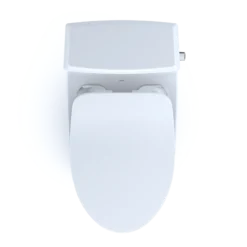 TOTO Connelly Two-Piece Elongated Dual Flush 1.28 and 0.9 GPF with CEFIONTECT and Right Lever, WASHLET+ Ready, Cotton White, Vitreous China, MS494234CEMFRG#01