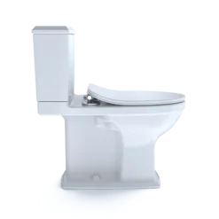 TOTO Connelly Two-Piece Elongated Dual Flush 1.28 and 0.9 GPF with CEFIONTECT and Right Lever, WASHLET+ Ready, Cotton White, Vitreous China, MS494234CEMFRG#01