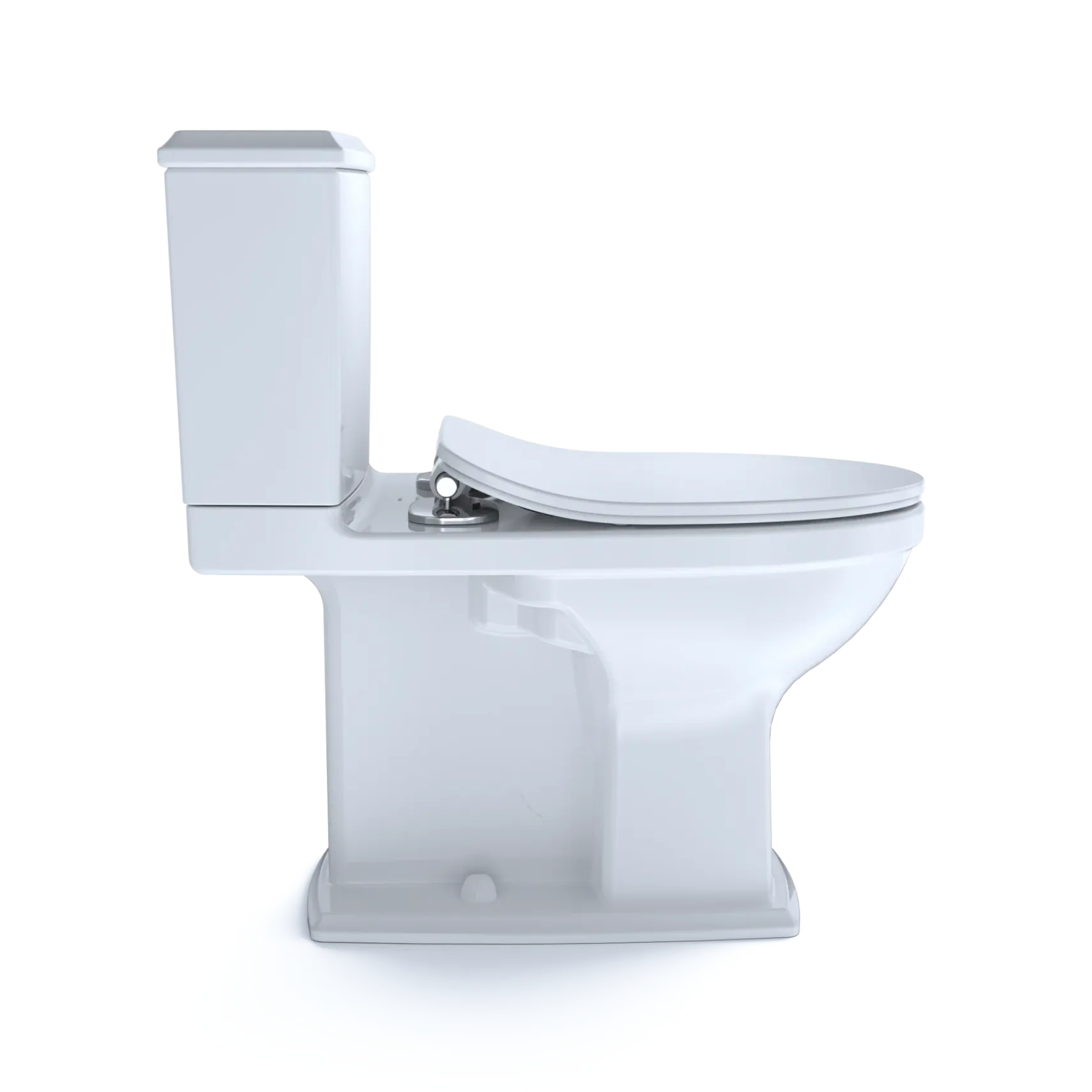 TOTO Connelly Two-Piece Elongated Dual Flush 1.28 and 0.9 GPF with CEFIONTECT and Right Lever, WASHLET+ Ready, Cotton White, Vitreous China, MS494234CEMFRG#01