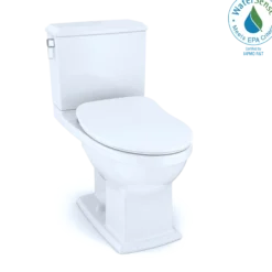 TOTO Connelly Two-Piece Elongated Dual Flush 1.28 and 0.9 GPF Toilet with CEFIONTECT, WASHLET+ Ready, Cotton White, Vitreous China, MS494234CEMFG#01