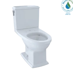TOTO Connelly Two-Piece Elongated Dual-Max, Dual Flush 1.28 and 0.9 GPF Universal Height Toilet with CEFIONTECT, Cotton White, Vitreous China, CST494CEMFG#01