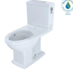 TOTO Connelly Two-Piece Elongated Dual-Max 1.28 and 0.9 GPF Universal Height Toilet with CEFIONTECT and Right Lever, Colonial White, Vitreous China, Cotton White, CST494CEMFRG#01