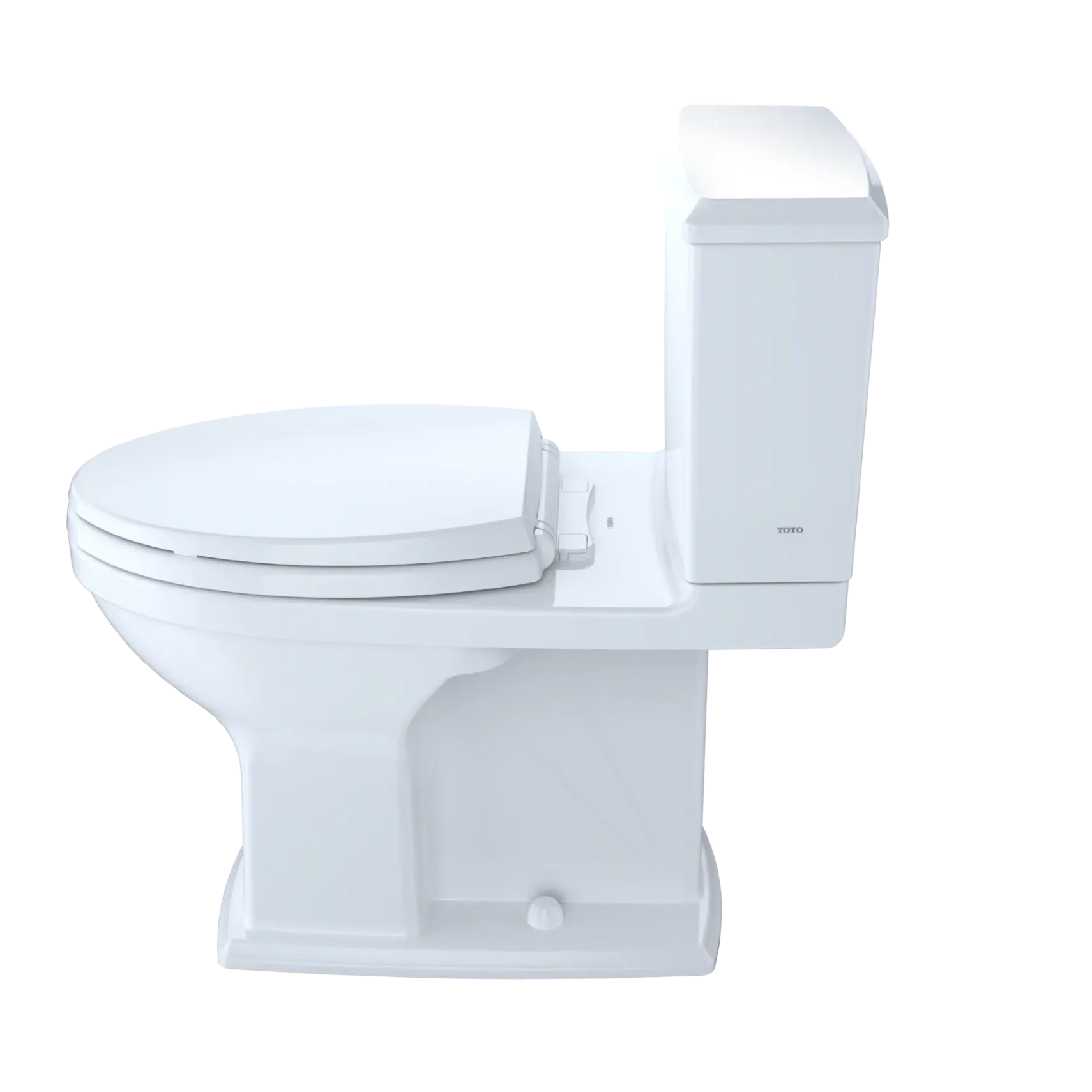 TOTO Connelly Two-Piece Elongated Dual-Max 1.28 and 0.9 GPF Universal Height Toilet with CEFIONTECT and Right Lever, Colonial White, Vitreous China, Cotton White, CST494CEMFRG#01