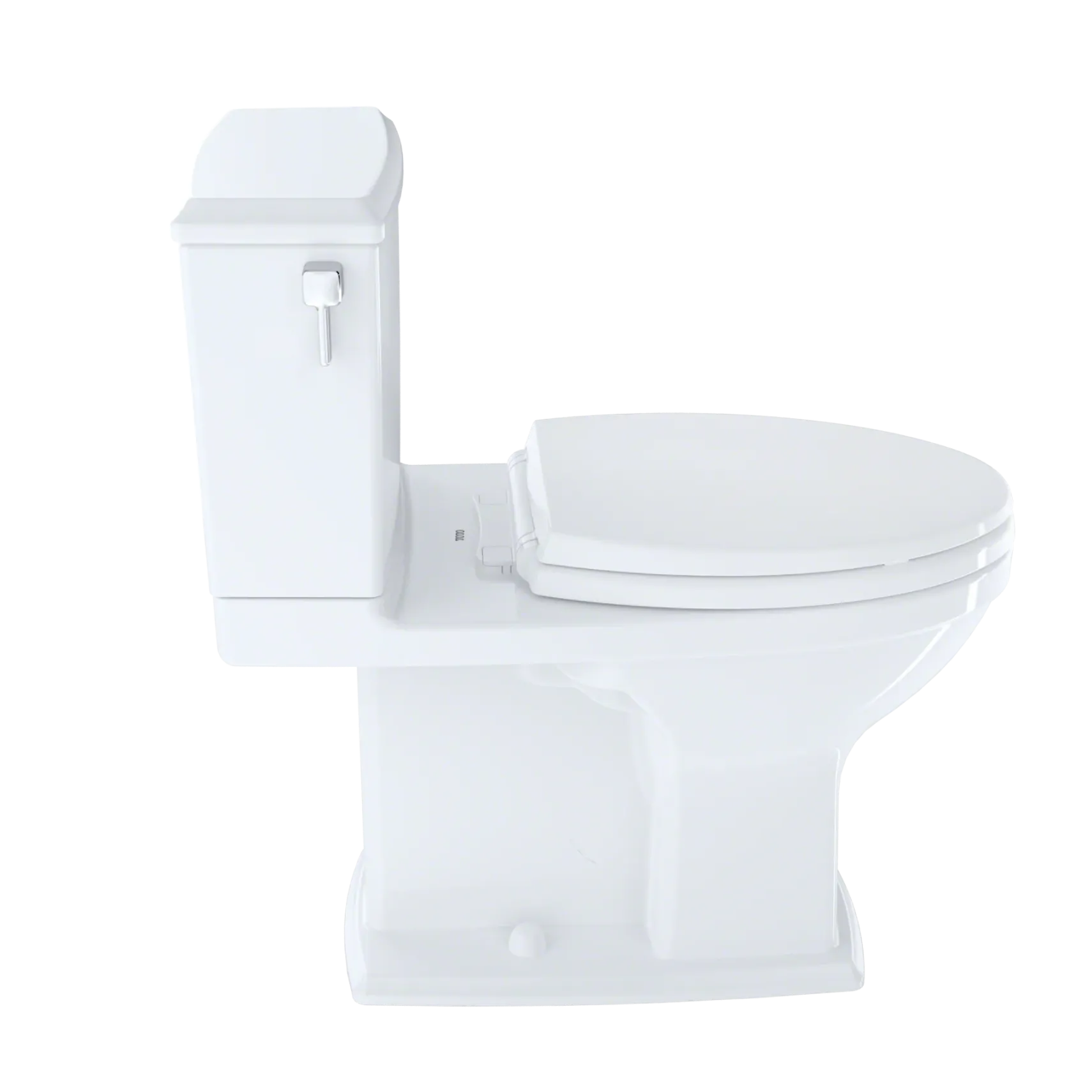TOTO Connelly Two-Piece Elongated Dual-Max 1.28 and 0.9 GPF Universal Height Toilet with CEFIONTECT and Right Lever, Colonial White, Vitreous China, Cotton White, CST494CEMFRG#01
