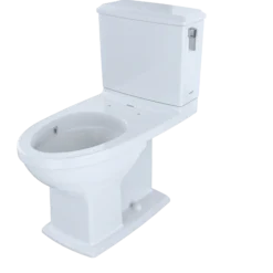 TOTO Connelly Two-Piece Elongated Dual-Max 1.28 and 0.9 GPF Universal Height Toilet with CEFIONTECT and Right Lever, Colonial White, Vitreous China, Cotton White, CST494CEMFRG#01