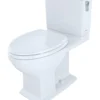 TOTO Connelly WASHLET+ Two-Piece Elongated Dual Flush 1.28 and 0.9 GPF Universal Height Toilet with CEFIONTECT and Right Hand Lever, Cotton White, Vitreous China, MS494124CEMFRG#01